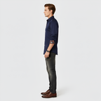 Męska Koszula Slim Fit z Bawełny z Detalami w Nadruk