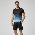 Herren Sportset aus Atmungsaktivem Stoff (T‑Shirt + Shorts)