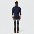 Męska Koszula Slim Fit z Bawełny z Detalami w Nadruk