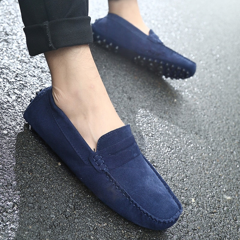 Męskie Zamszowe Loafersy Slip‑On o Eleganckiej, Casualowej Linii