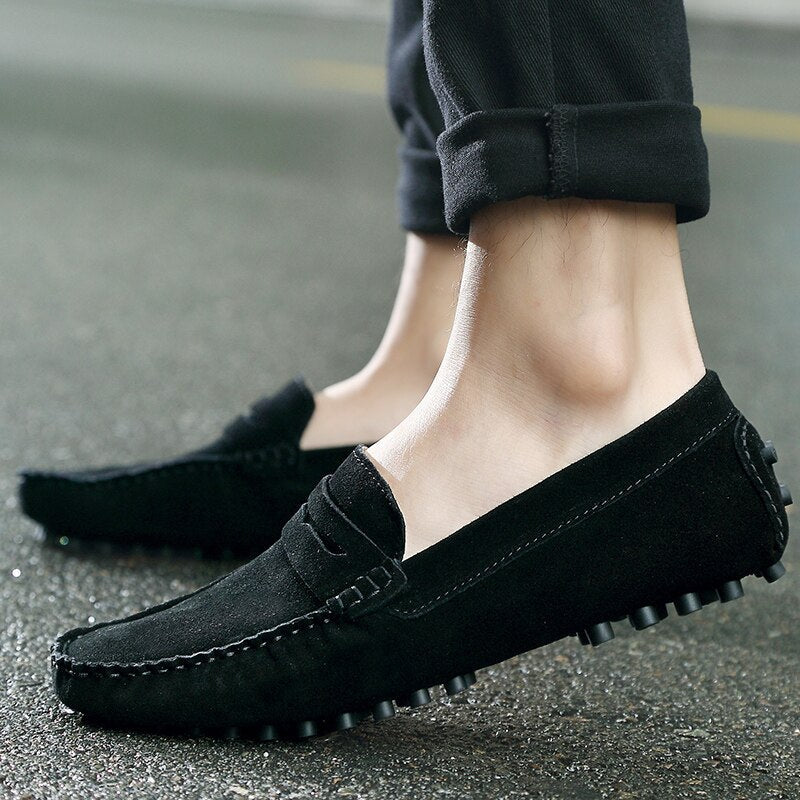 Męskie Zamszowe Loafersy Slip‑On o Eleganckiej, Casualowej Linii