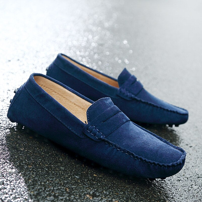 Męskie Zamszowe Loafersy Slip‑On o Eleganckiej, Casualowej Linii