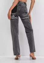 Damskie Jeansy z Przetarciami o Luźnej Konstrukcji Vintage