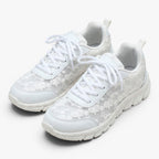 Damskie Sneakersy Koronkowe na Grubej Podeszwie