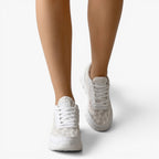 Damskie Sneakersy Koronkowe na Grubej Podeszwie