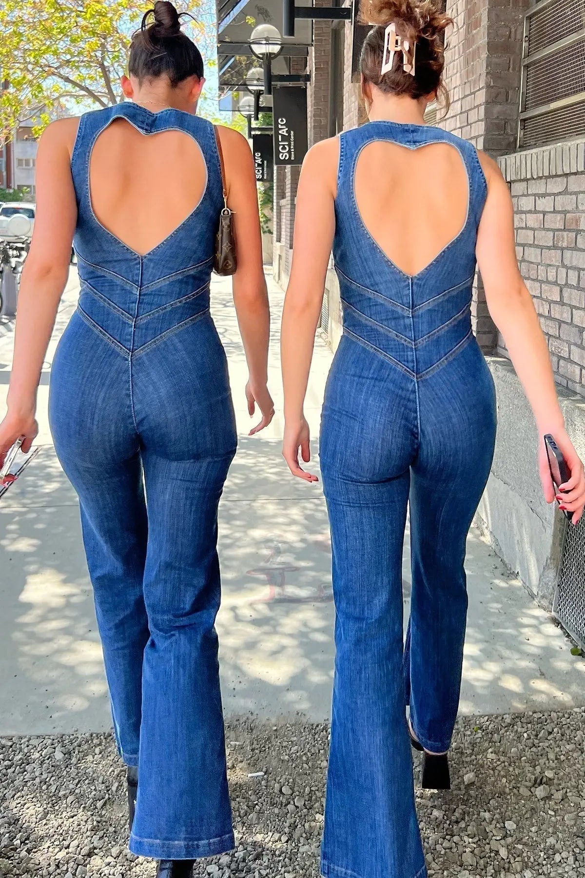 Damski Dopasowany Kombinezon Jeansowy Modelujący Sylwetkę Stylowy
