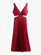 Damen Midikleid, plissiert, elegant, luftig für besondere Anlässe