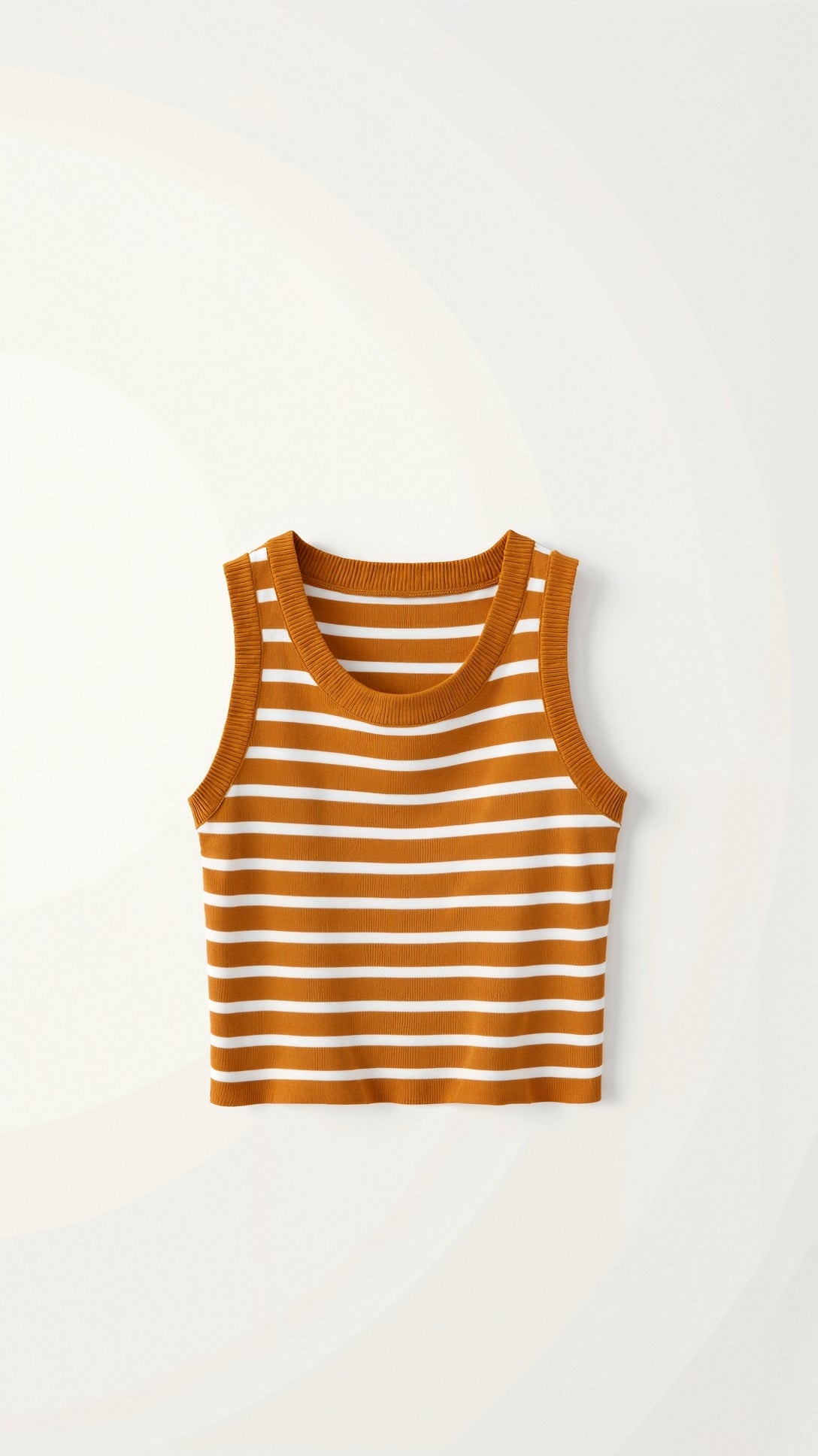 Kurzes Damen-Tanktop mit Rippstrick und maritimen Streifen 3