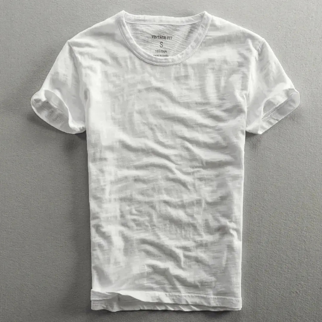 Bawełniany T‑Shirt Vintage o Miękkim Wykończeniu