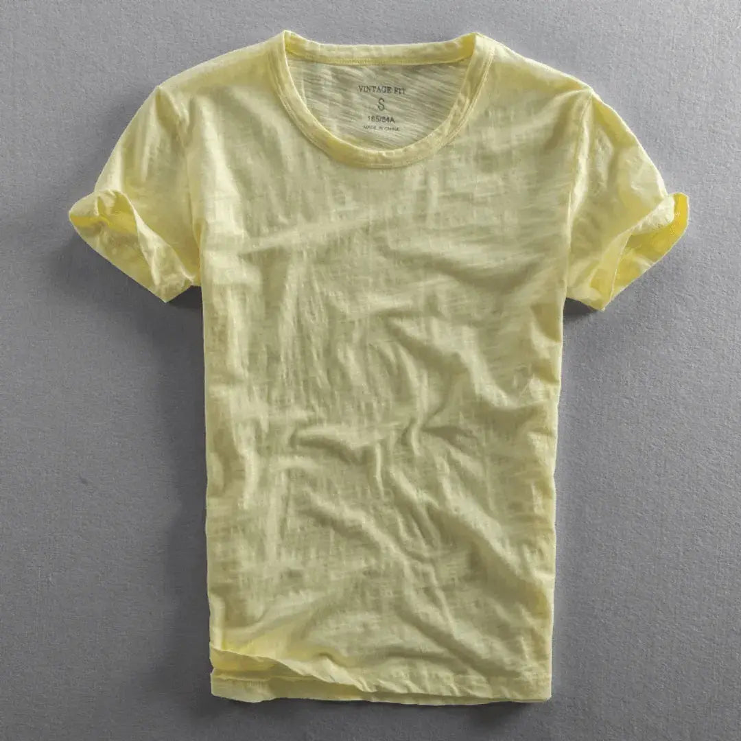 Bawełniany T‑Shirt Vintage o Miękkim Wykończeniu