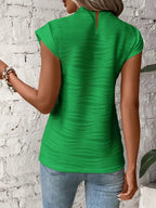 Damen Stricktop mit Stehkragen und strukturierter Oberfläche
