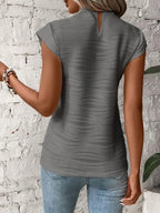 Damen Stricktop mit Stehkragen und strukturierter Oberfläche