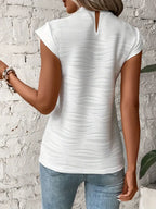 Damen Stricktop mit Stehkragen und strukturierter Oberfläche