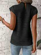 Damen Stricktop mit Stehkragen und strukturierter Oberfläche