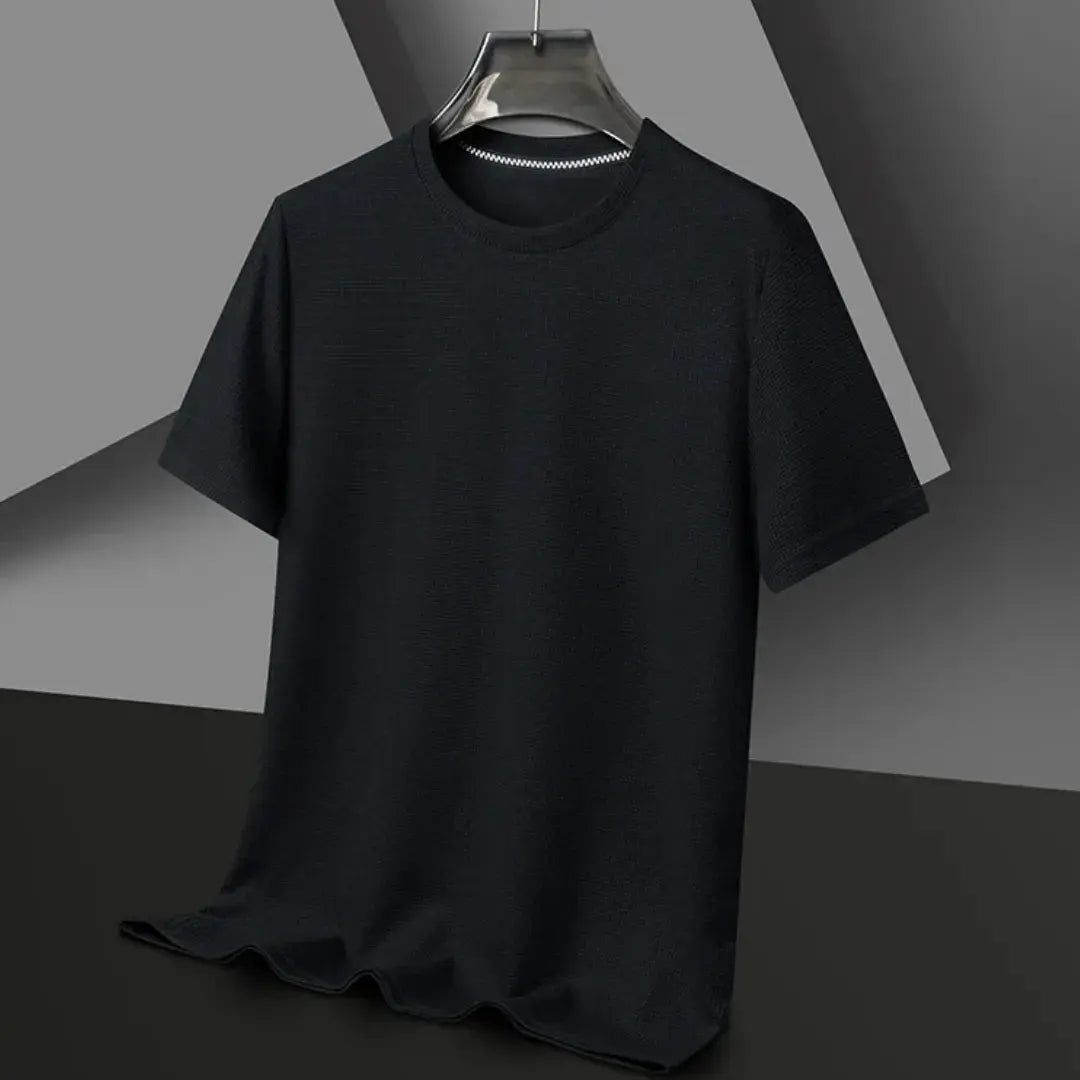Męski Teksturowany T‑Shirt o Eleganckim Wykończeniu
