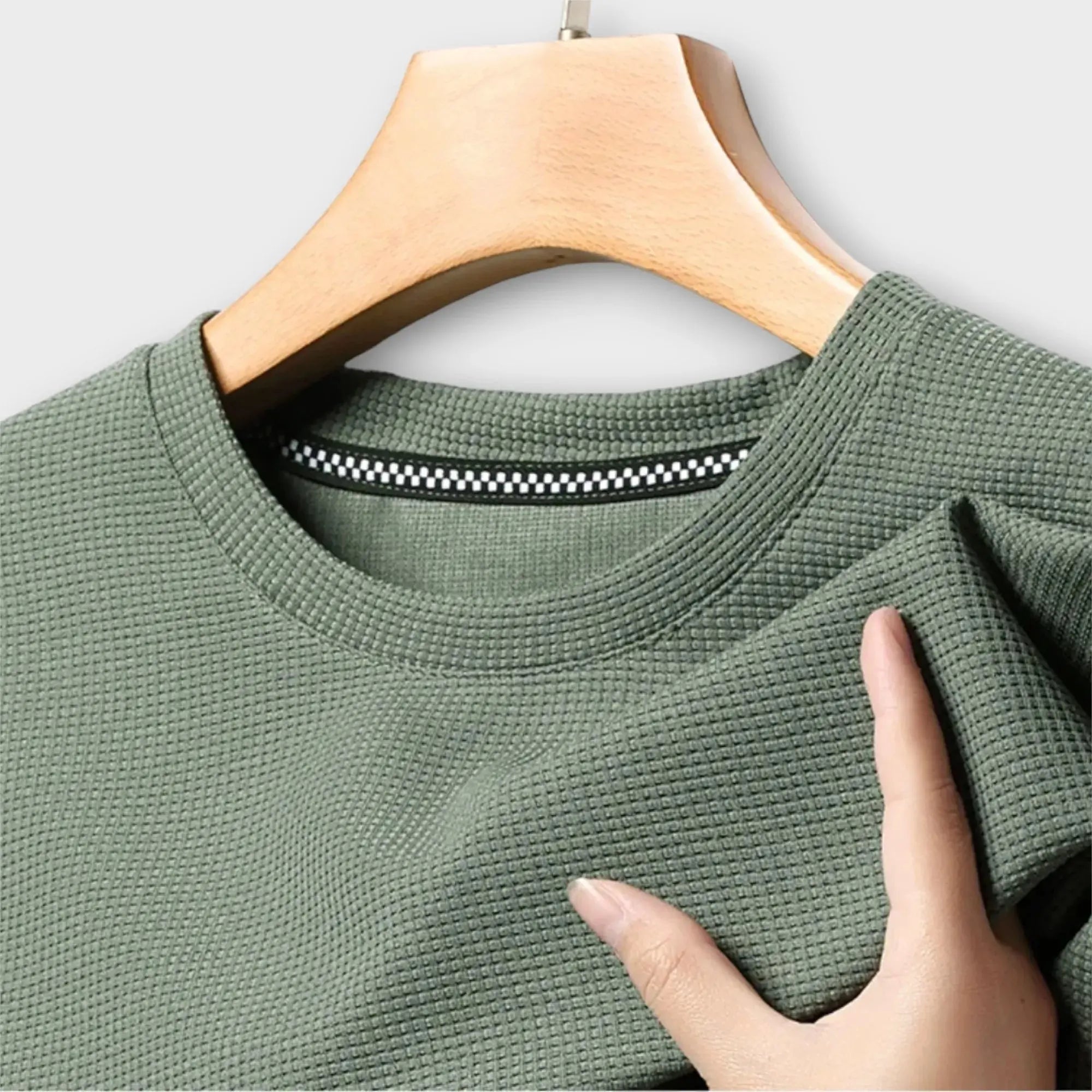 Męski Teksturowany T‑Shirt o Eleganckim Wykończeniu