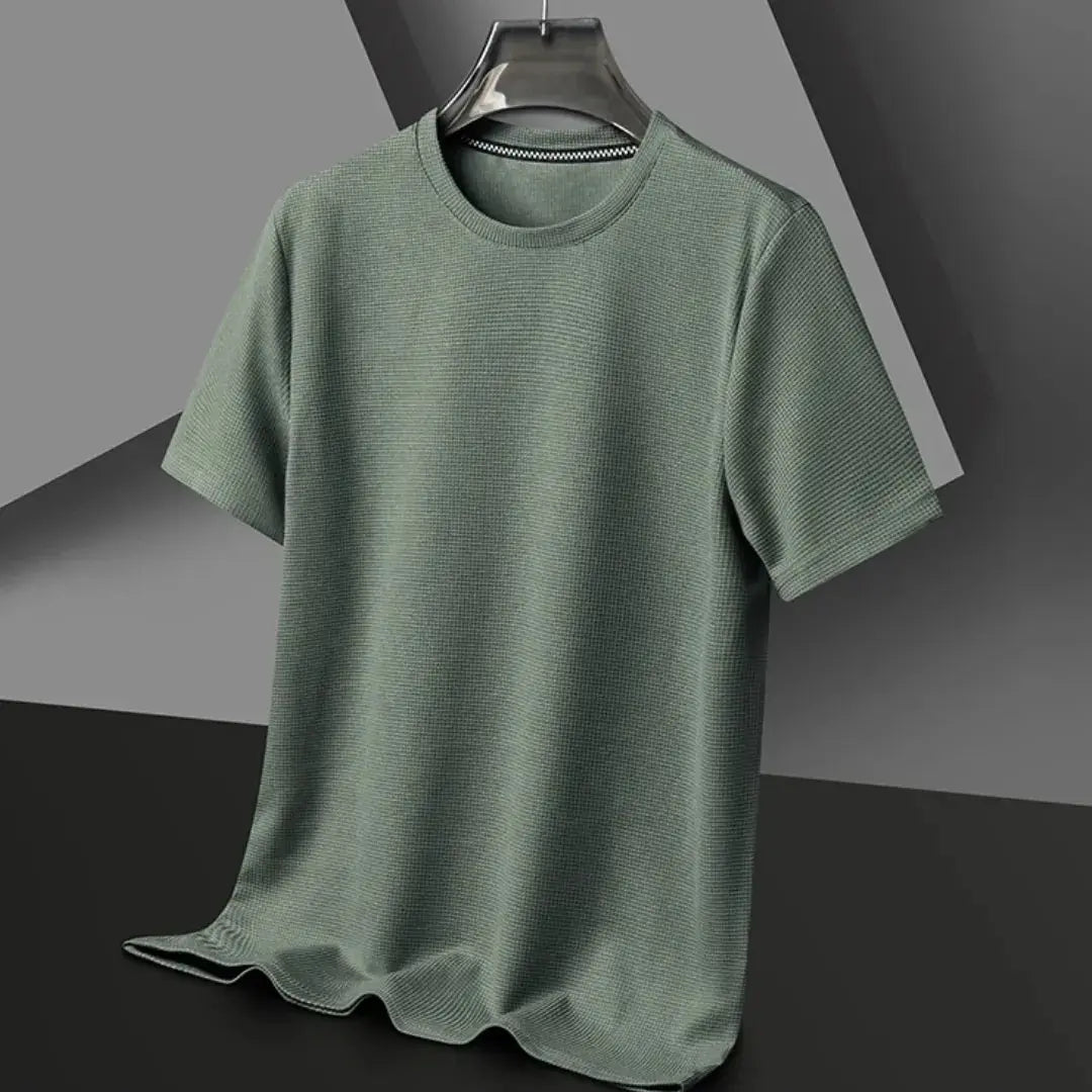 Męski Teksturowany T‑Shirt o Eleganckim Wykończeniu