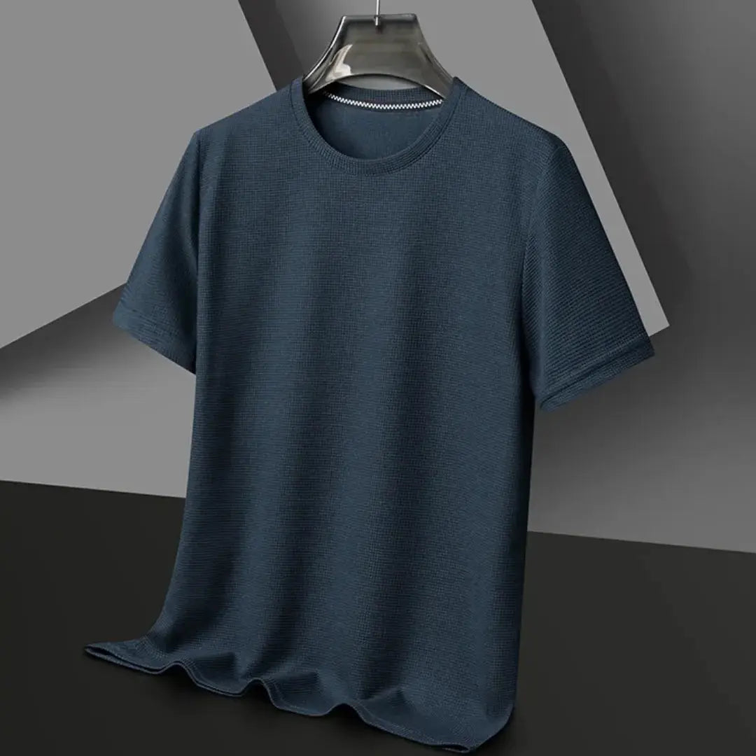 Męski Teksturowany T‑Shirt o Eleganckim Wykończeniu