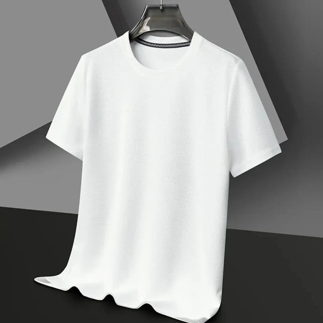 Męski Teksturowany T‑Shirt o Eleganckim Wykończeniu