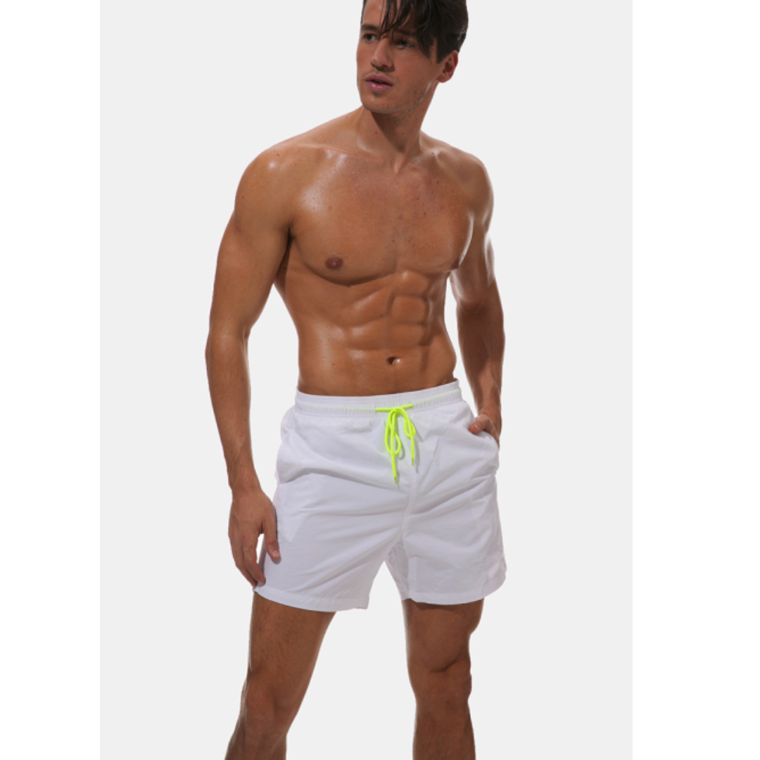 Herren Schnelltrocknende Badeshorts mit Verstellbarem Bund