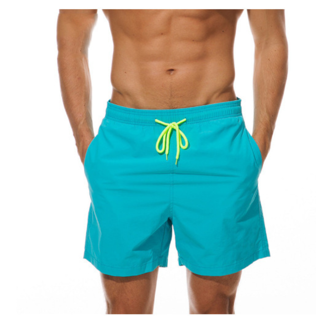 Herren Schnelltrocknende Badeshorts mit Verstellbarem Bund
