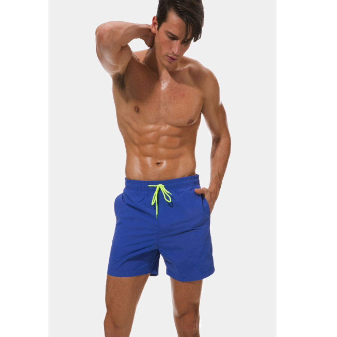 Herren Schnelltrocknende Badeshorts mit Verstellbarem Bund