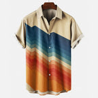 Leinenhemd mit Button-Down-Kragen und Vintage-Streifenmuster