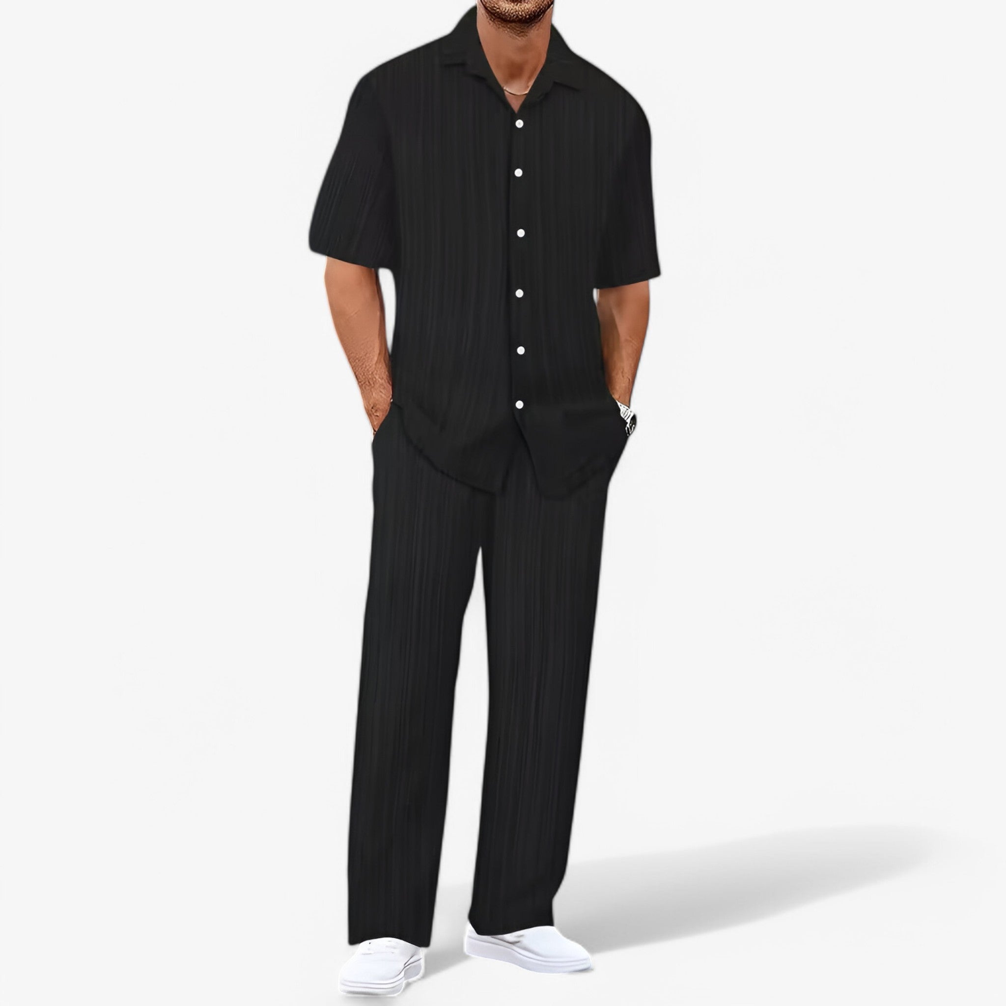 Men's Business Casual Set with Shirt and Pants in an Elegant, Modern Style