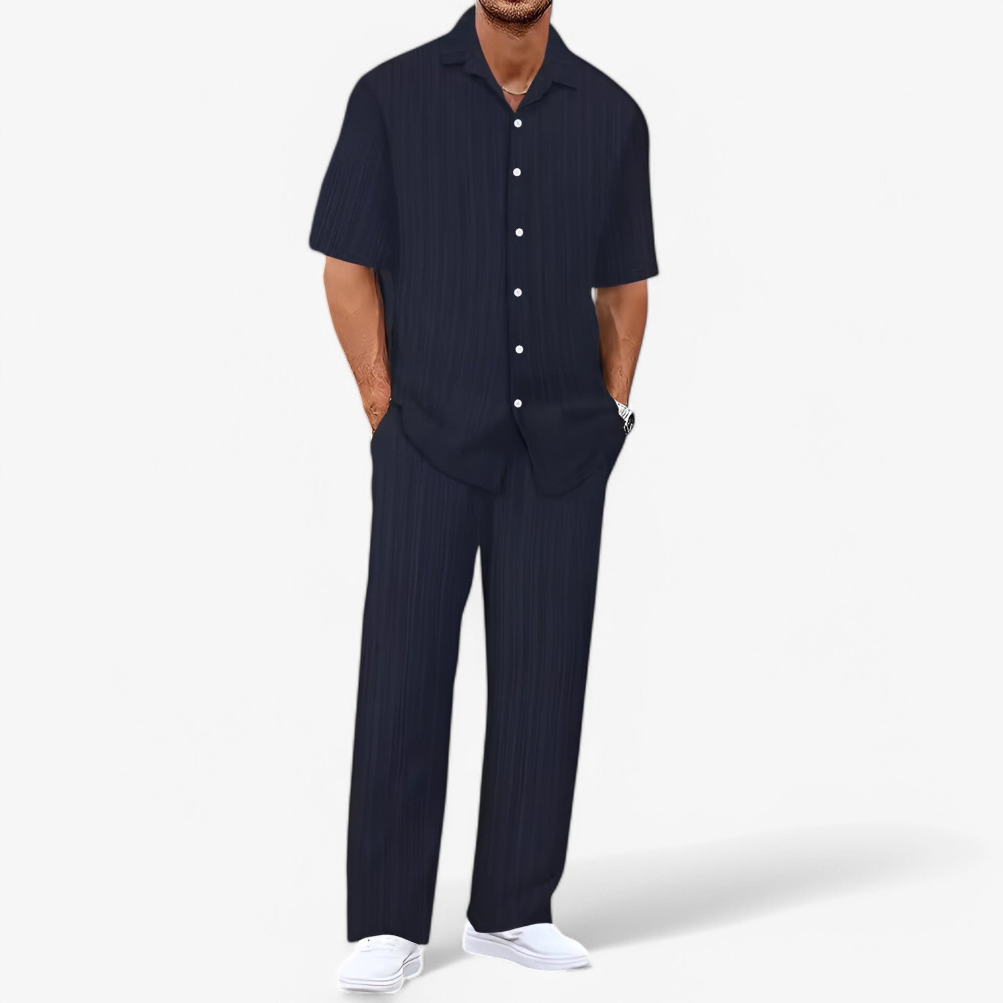 Men's Business Casual Set with Shirt and Pants in an Elegant, Modern Style