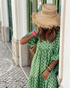 Damska Zwiewna Sukienka Boho Maxi o Lekkiej, Letniej Sylwetce