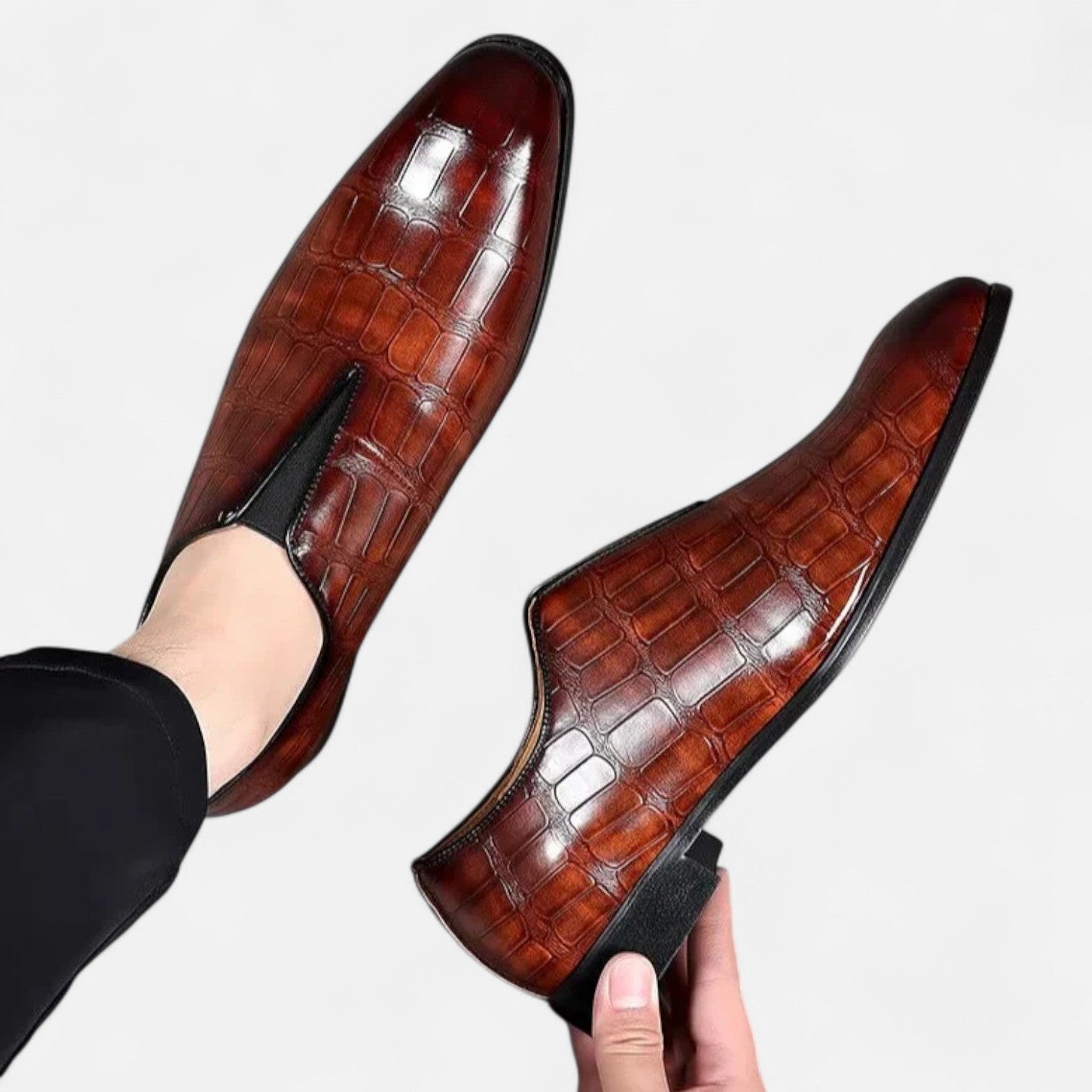 Męskie Mokasyny ze Skóry Naturalnej o Klasycznej, Eleganckiej Linii