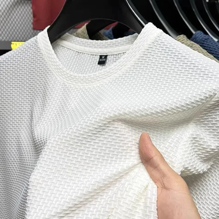 Męski T‑Shirt z Oddychającą Strukturą Mesh i Miękką Włókniną Bambusową