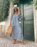 Damska Zwiewna Sukienka Boho Maxi o Lekkiej, Letniej Sylwetce