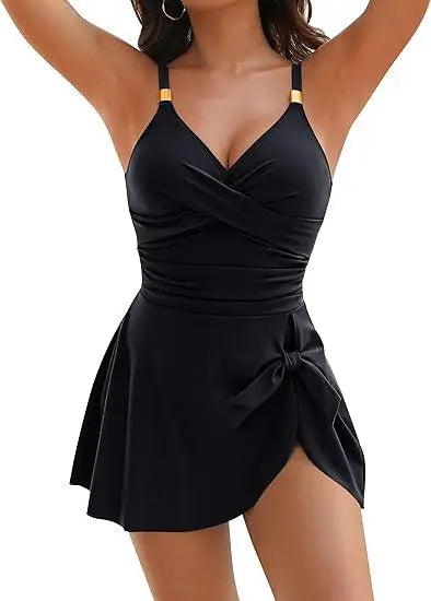 Women's Shaping Swimdress with Slimming Waist and Comfortable Construction
