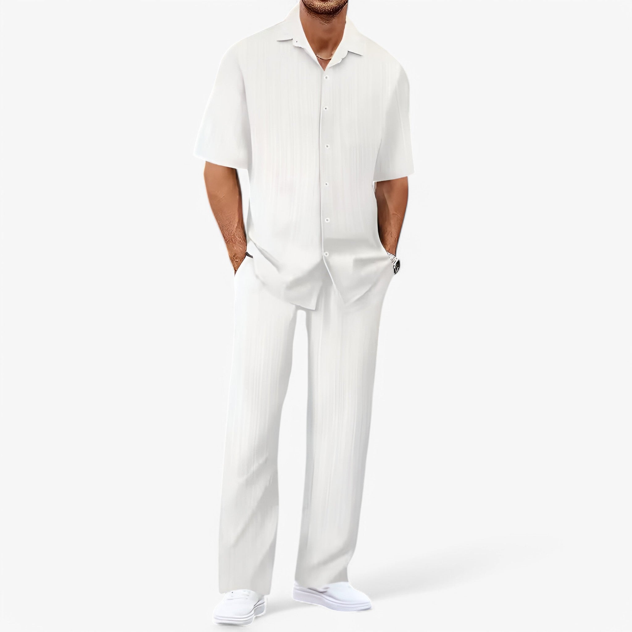 Men's Business Casual Set with Shirt and Pants in an Elegant, Modern Style