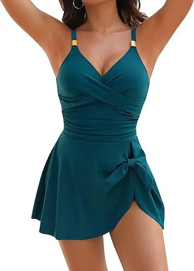 Women's Shaping Swimdress with Slimming Waist and Comfortable Construction