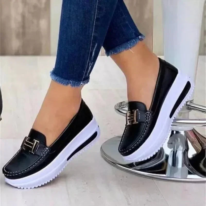 Damskie Buty Ortopedyczne Slip‑On z Elegancką Klamrą