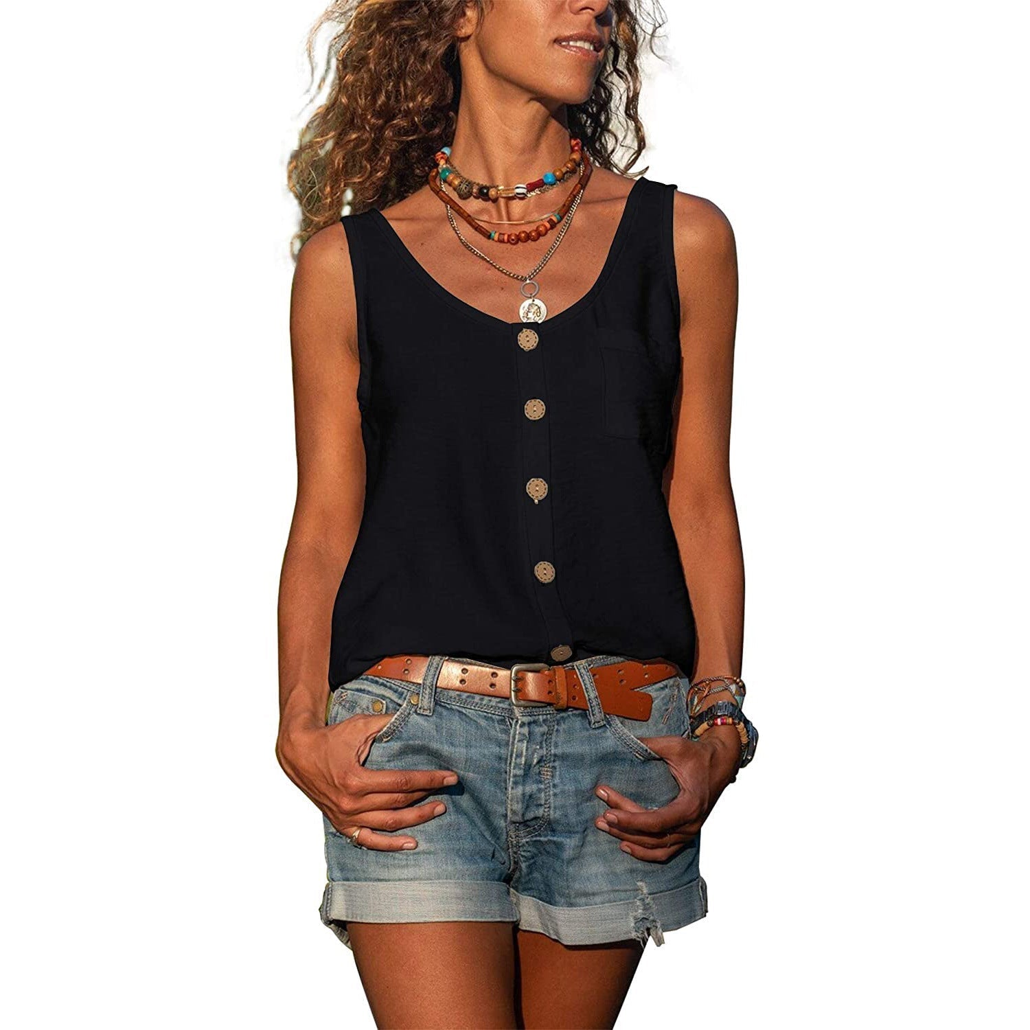 Damska Elegancka Tank Top o Letnim Kroju