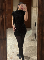 Damen Minikleid mit Pailletten und Abendlichem Glanz