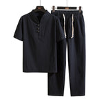Herren Sommerliches Leinen Set mit Luftigem Hemd und Hose