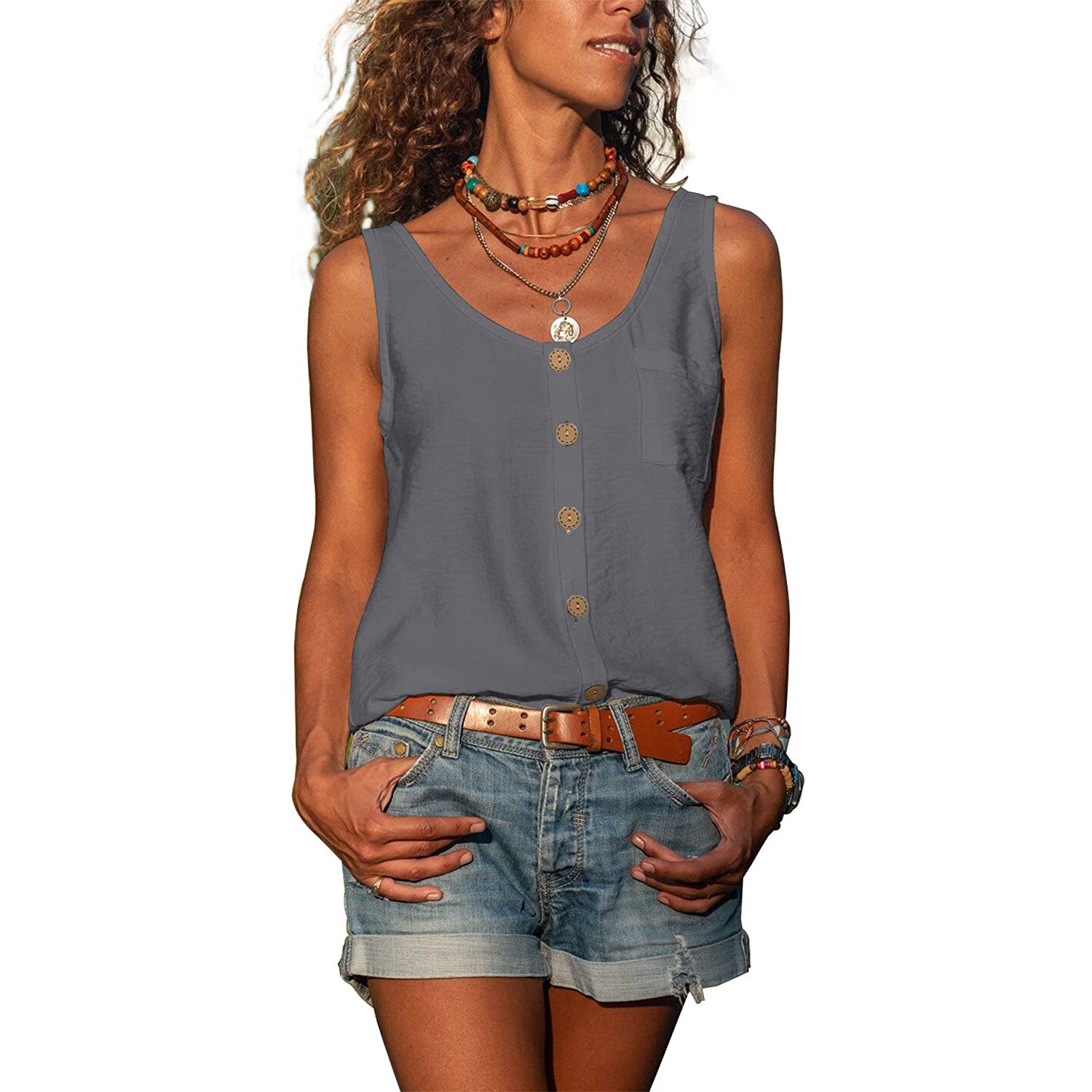 Damska Elegancka Tank Top o Letnim Kroju