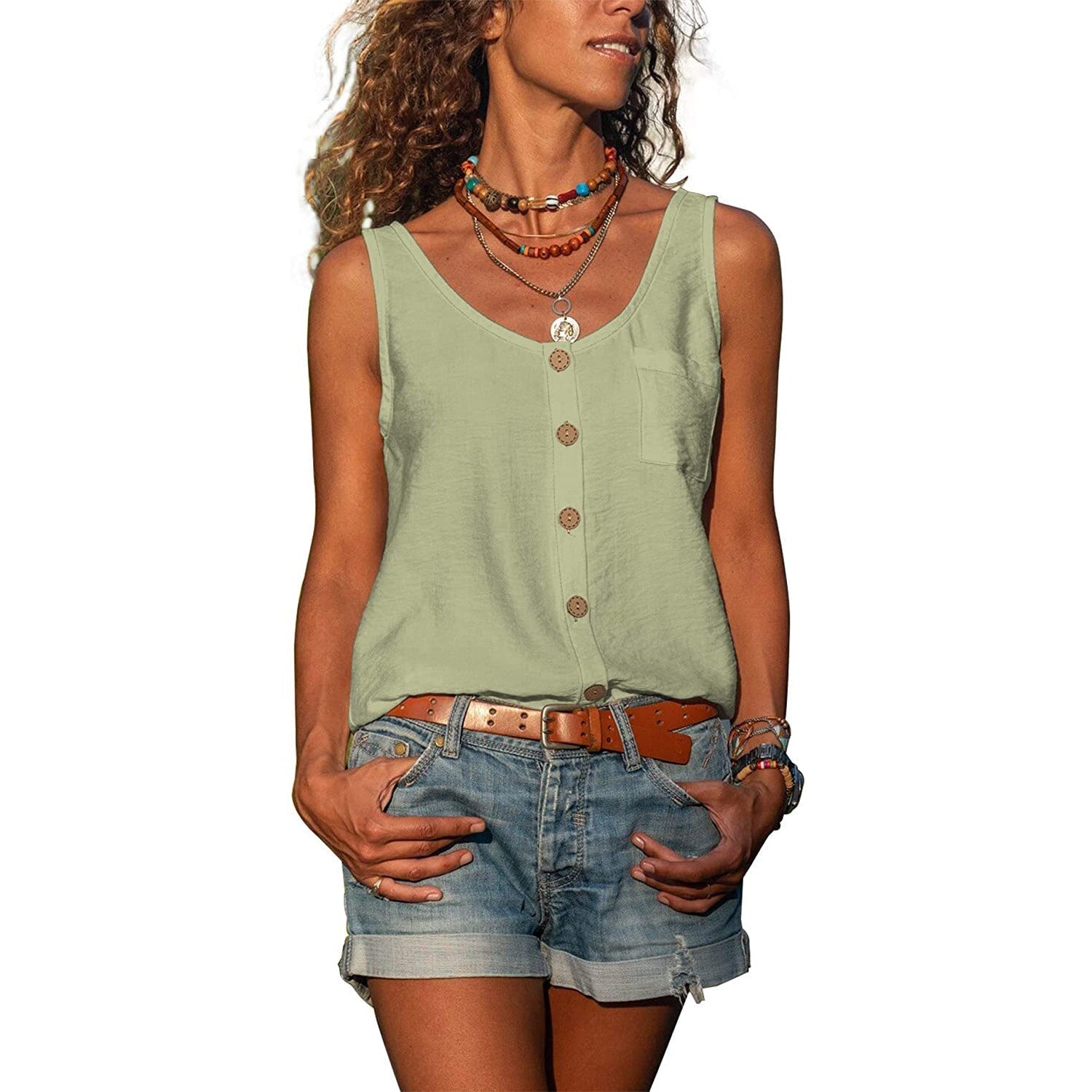 Damska Elegancka Tank Top o Letnim Kroju