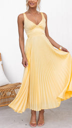 Damen Midikleid, plissiert, elegant, luftig, leicht für den Sommer
