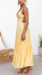 Damen Midikleid, plissiert, elegant, luftig, leicht für den Sommer