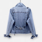 Damska Kurtka Denim Cropped o Nowoczesnej Linii