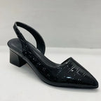 Damen Orthopädische Pumps mit Krokostruktur und Stabilem Absatz
