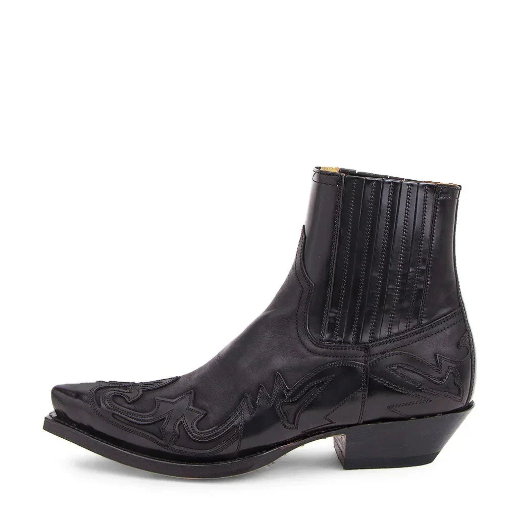 Herren Western-Stiefeletten mit hohem Schaft und stabilem Absatz