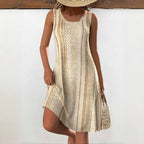 Damska Sukienka Casual z Drukowanym Wzorem o Letniej, Klasycznej Sylwetce