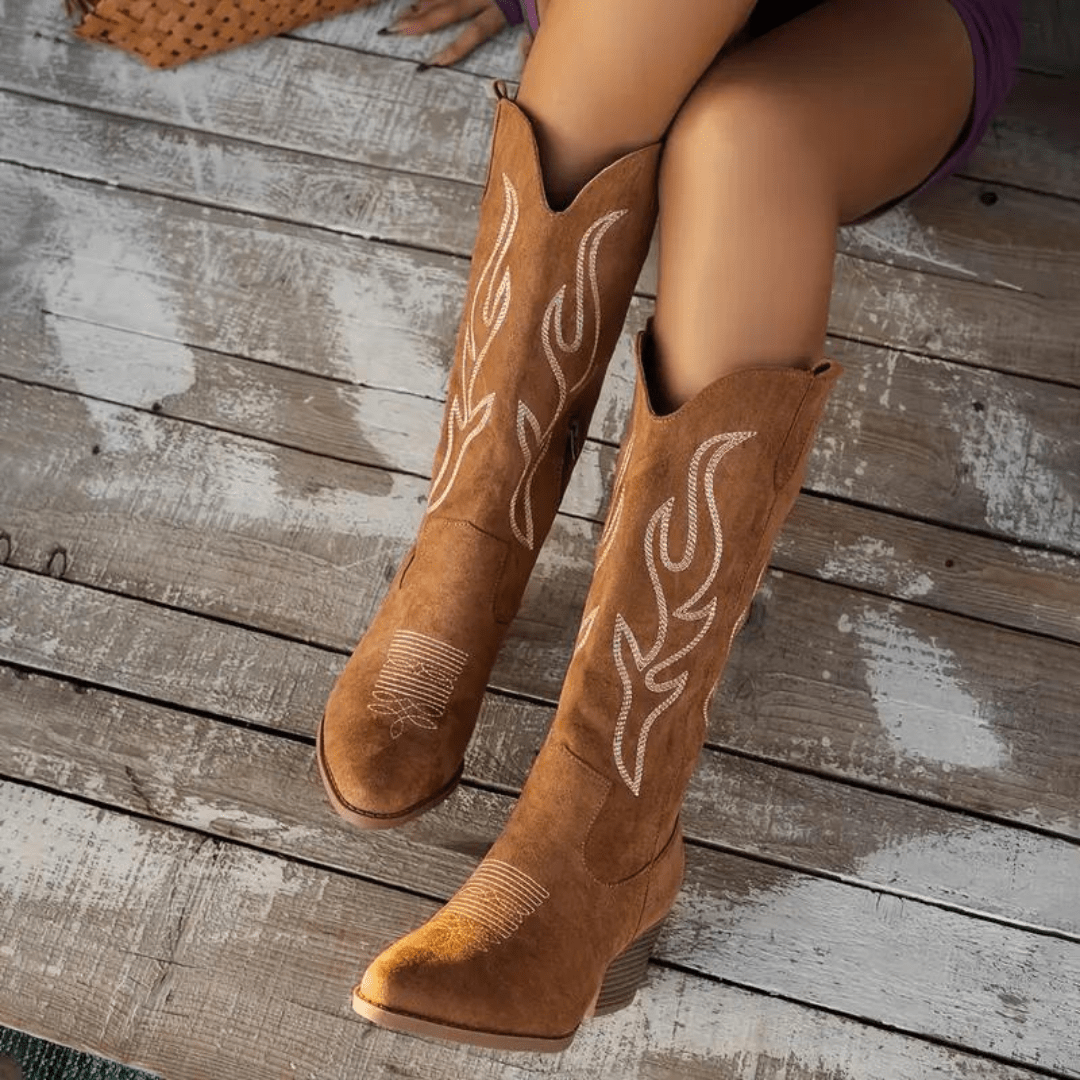 Damskie Cowboy Kozaki z Westernowym Charakterem