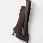 Damen hohe Stiefel mit elegantem Absatz